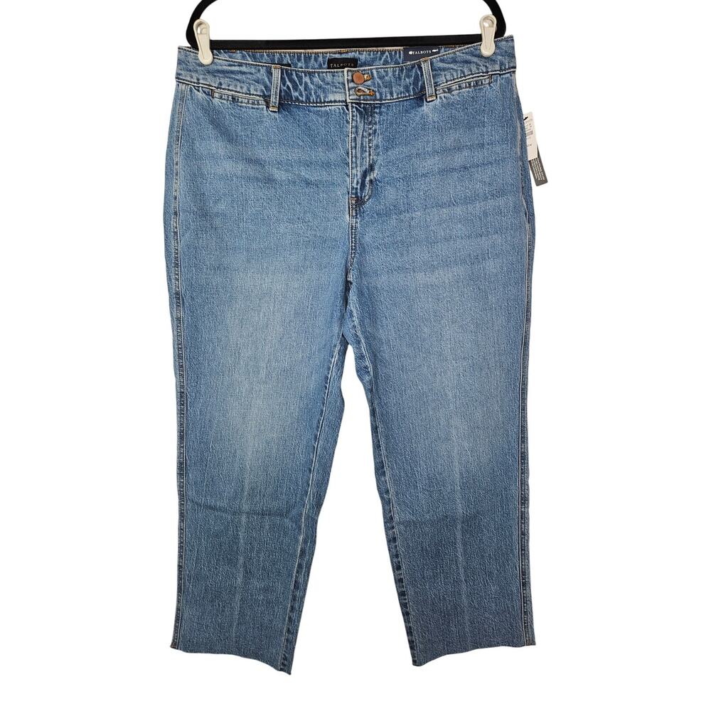 NEW Talbots 14W Easy Straight Ankle Jean High Waist Casual Cotton Blend